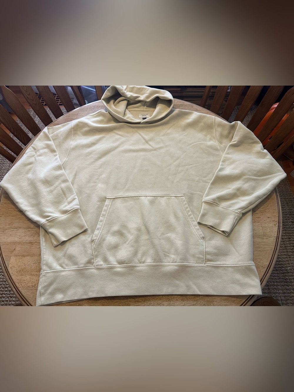 American Eagle Outfitters Pullover Hoodie Kangaroo Pocket Light Butter Yellow